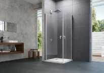 PORTE DE DOUCHE PIVOTANTE HUPPE DESIGN P 90 - 200 ! CM gris argent mat verre de securite intima regl.88,5-90cm, pour cloison laterale