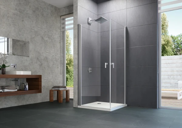 HUPPE SD Design P carré STN/S 1/2 STE 80 H:2000 chromé brillant Verre clair