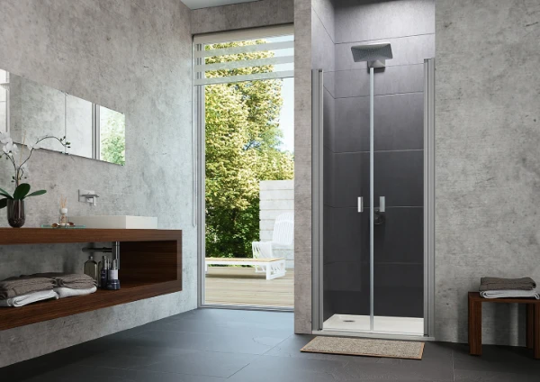 HUPPE SD Design P carré Por.saloon 98 H:2000 argent mat Verre clair