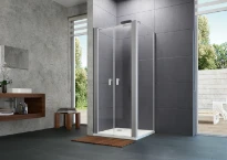 Huppe SD Design P carré Porte saloon 100 H:2000 chromé brillant Verre clair