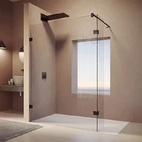 HUPPE SD SolvaPro RL carré Walk-In/G sur com 7R3683 Black Edition Verre clair