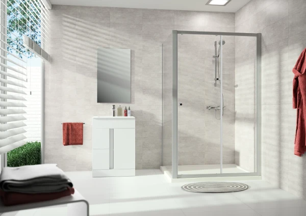 HUPPE SD Alpha 2 carré Par.latéral 70 H:2000 blanc Verre clair Anti-Plaque