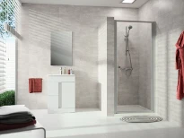 HUPPE SD Alpha 2 carré Por. pivot 88 H:1900 blanc Verre clair