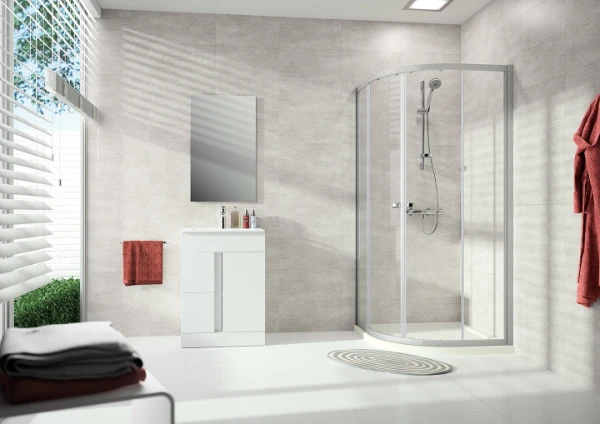 HUPPE SD Alpha 2 1/4 rond Por.couli 90/90 H:2000 R:500 blanc Verre clair