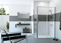Huppe SD Classics 2 EasyEntry carré paroi latérale 80 H:2000 argent mat Verre clair