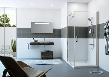 HUPPE SD Classics 2 carré Por.battan 90 H:2000 argent mat Verre Privatima