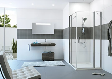 Huppe SD Classics 2 carré accès d'angle asf 90/90 H:1900 069 Verre clair