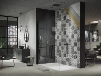 Huppe Rm EasyStyle Revêtement mural 150 H:2550 Barcelona Tiles noir/blanc