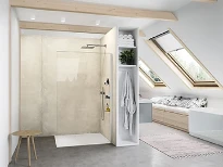 Huppe SD Select+ carré paroi latérale seule 8mm 110 H:2000 Quer arg Verre clair