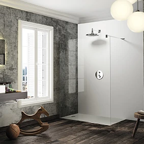 HUPPE SD Solva RL carré paroi seule/G sur com S10180 Black Edition Verre clair