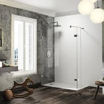 HUPPE SD Solva RL carré Walk-In/G sur com S13680 Black Edition Verre clair