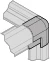 Huppe AC Attache d'angle à 3 bords argent mat