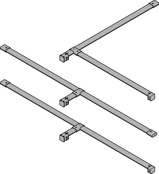 HUPPE AC Barre en T pour porte coulissante Walk in / longueur 2000mm 2000 123