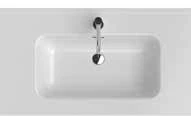 Inda Kona table vasque en porcelaine 810 x 460 x 20 mm - blanc