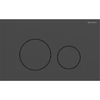 Geberit Sigma 40 Plaque de commande pour rinçage à 2 volumes, ronde: Noir mat / Revêtement facile à nettoyer