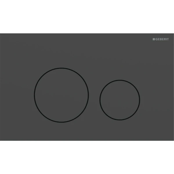 Geberit Sigma 40 Plaque de commande pour rinçage à 2 volumes, ronde: Noir mat / Revêtement facile à nettoyer