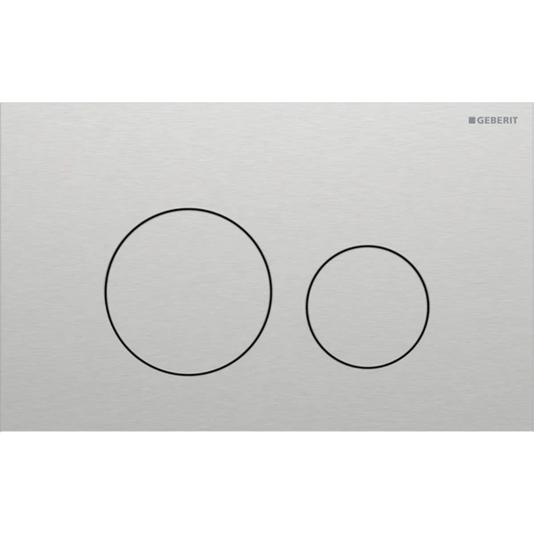 Geberit Sigma 40 Plaque de commande pour rinçage à 2 volumes, ronde: Brossé, revêtement facile à nettoyer