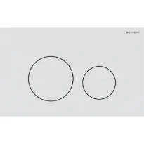 Geberit Sigma 40 Plaque de commande pour rinçage à 2 volumes, ronde: Blanc mat / Revêtement facile à nettoyer