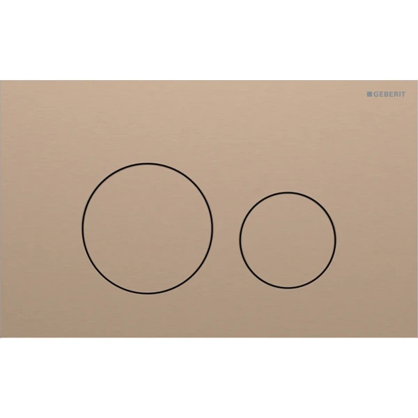 Geberit Sigma 40 Plaque de commande pour rinçage à 2 volumes, ronde: Or rouge / Brossé, revêtement facile à nettoyer