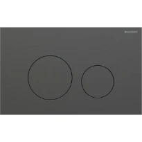 Geberit Sigma 40 Plaque de commande pour rinçage à 2 volumes, ronde: Noir chromé / Brossé, revêtement facile à nettoyer