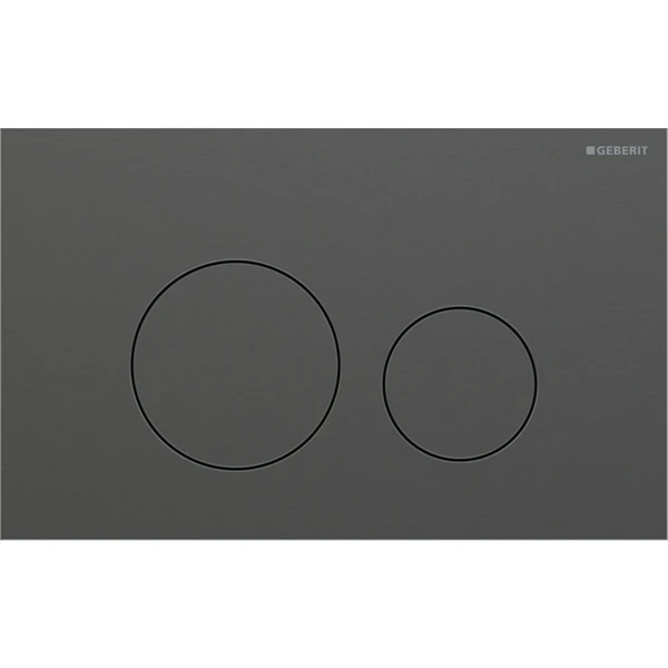 Geberit Sigma 40 Plaque de commande pour rinçage à 2 volumes, ronde: Noir chromé / Brossé, revêtement facile à nettoyer