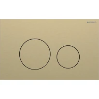 Geberit Sigma 40 Plaque de commande pour rinçage à 2 volumes, ronde: Couleur laiton / Brossé, revêtement facile à nettoyer