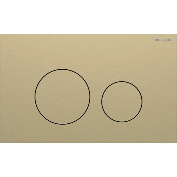 Geberit Sigma 40 Plaque de commande pour rinçage à 2 volumes, ronde: Couleur laiton / Brossé, revêtement facile à nettoyer