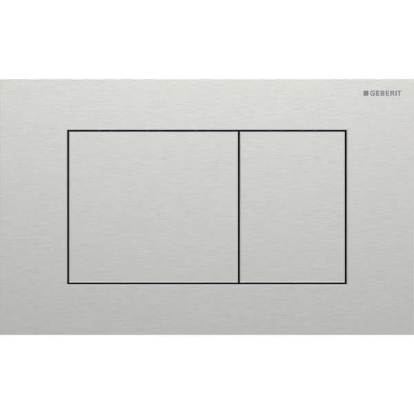 Geberit Sigma 40 Plaque de commande pour rinçage à 2 volumes, carré: Brossé, revêtement facile à nettoyer
