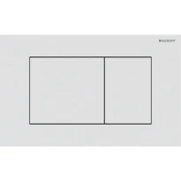 Geberit Sigma 40 Plaque de commande pour rinçage à 2 volumes, carré: Blanc mat / Revêtement facile à nettoyer