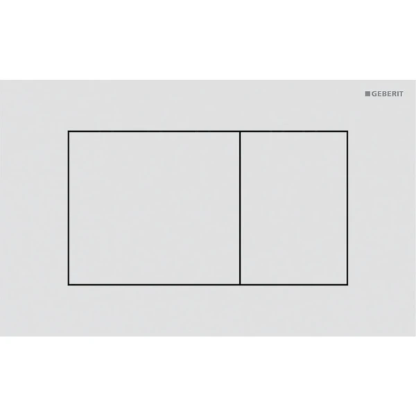 Geberit Sigma 40 Plaque de commande pour rinçage à 2 volumes, carré: Blanc mat / Revêtement facile à nettoyer