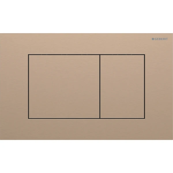 Geberit Sigma 40 Plaque de commande pour rinçage à 2 volumes, carré: Or rouge / Brossé, revêtement facile à nettoyer