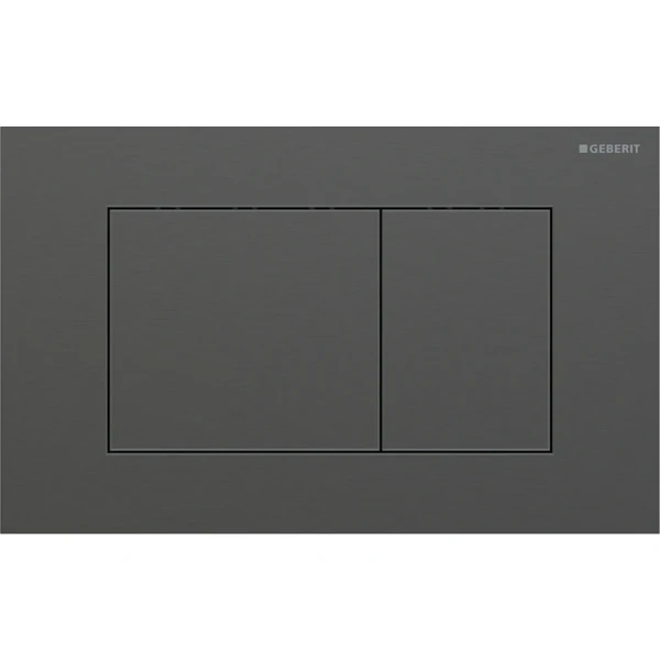 Geberit Sigma 40 Plaque de commande pour rinçage à 2 volumes, carré: Noir chromé / Brossé, revêtement facile à nettoyer