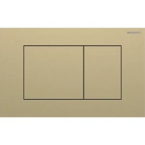 Geberit Sigma 40 Plaque de commande pour rinçage à 2 volumes, carré: Couleur laiton / Brossé, revêtement facile à nettoyer