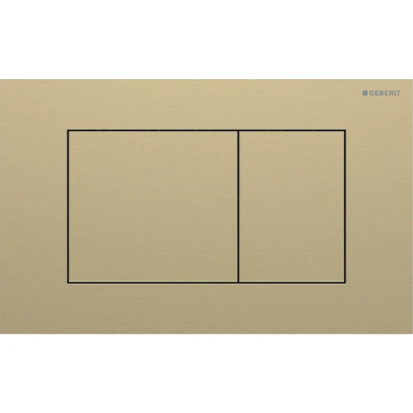 Geberit Sigma 40 Plaque de commande pour rinçage à 2 volumes, carré: Couleur laiton / Brossé, revêtement facile à nettoyer