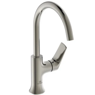 BD658GN Ideal Standard La Dolce Vita wastafelmengkraan hoge uitloop zonder lediging - RVS Look