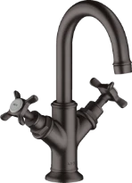 Axor Montreux 160 robinet eau froide duocommande - Brushed Black Chrome - avec poignées cruciformes - avec garniture de vidage