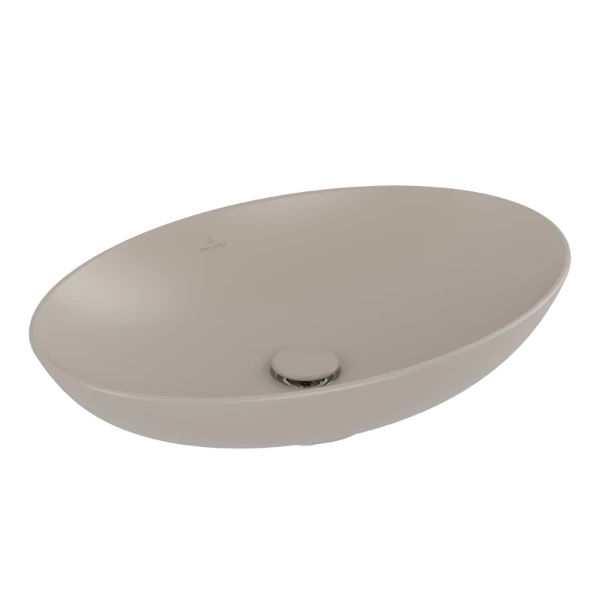 Villeroy & Boch Loop & Friends lavabo à poser 620 x 420 mm - Almond CeramicPlus - sans trou de robinet - avec trop-plein