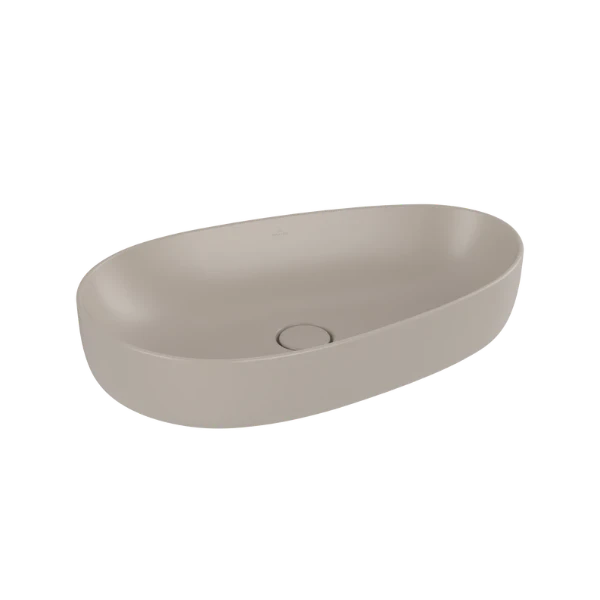 Villeroy & Boch Antao lavabo à poser 650 x 400 mm - Almond CeramicPlus - sans trou de robinet - sans trop-plein