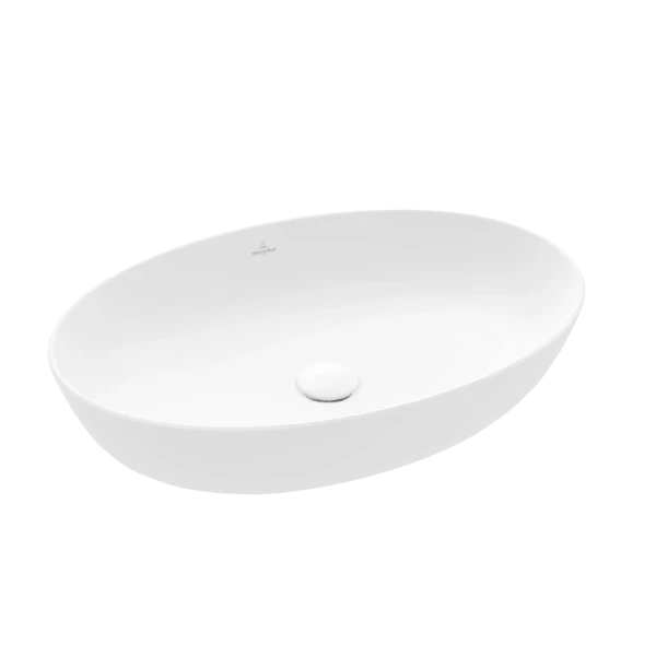 Villeroy & Boch Artis opbouwwastafel 610 x 410 mm - Stone White CeramicPlus - zonder kraangat - zonder overloop