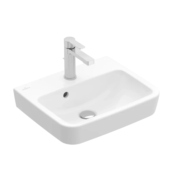 Villeroy & Boch O.Novo lave-mains 500 x 370 mm - blanc CeramicPlus - avec trou de robinet - avec trop-plein