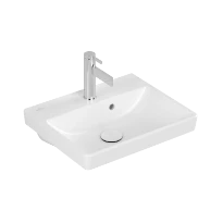 Villeroy & Boch Avento lave-mains 450 x 370 mm - Stone White CeramicPlus - avec trou de robinet - avec trop-plein