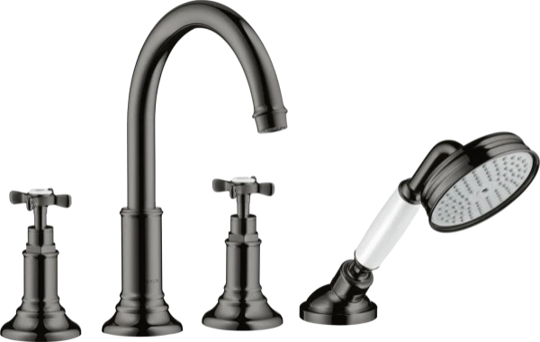 MELANGEUR BAIGNOIRE 4-TROUS AXOR MONTREUX polished black chrome