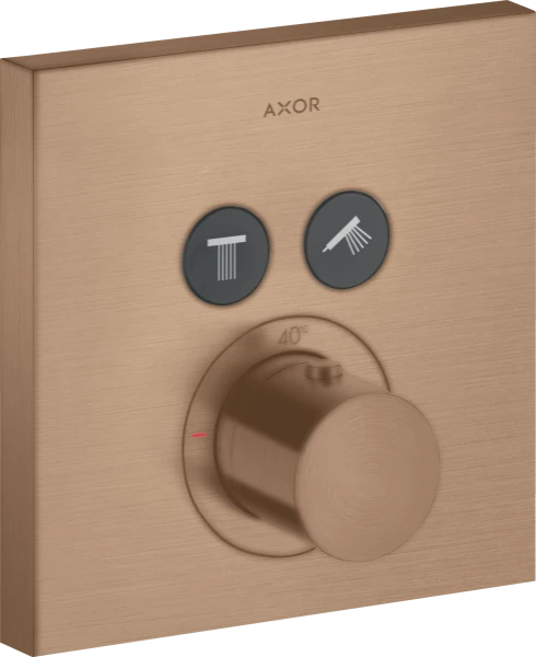 Axor Showerselect thermostat encastré set de finition carré 170 MM - 170 MM  Or rouge brossé pour 2 systèmes