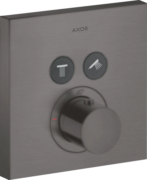 Axor Showerselect afwerkset voor inbouwthermostaat 2 systemen - Square 170 x 170 mm - brushed black chrome