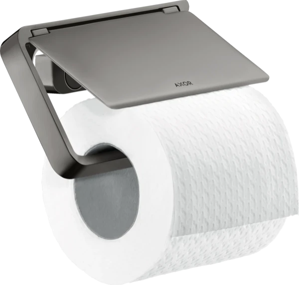 PORTE PAPIER WC AXOR UNIVERSAL 13,5 - 8 ! cm polished black chrome avec couvercle