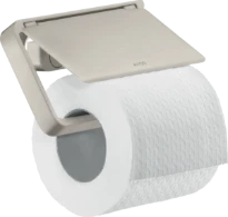 PORTE PAPIER WC AXOR UNIVERSAL 13,5 - 8 ! cm stainless steel optik avec couvercle