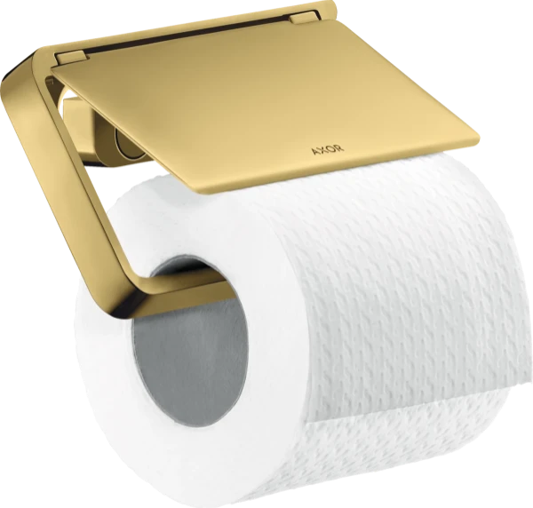 PORTE PAPIER WC AXOR UNIVERSAL 13,5 - 8 ! cm polished gold optic avec couvercle
