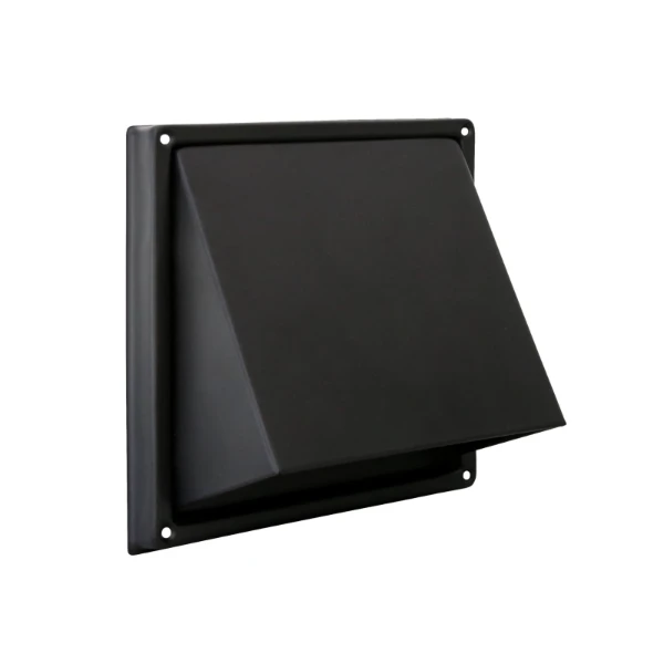 Renson 641 passage mural avec clapet anti-retour 185x185 - 125 mm - RVS noir