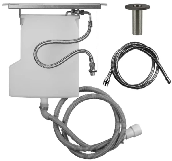 Gessi Anello Système de récupération eau pour flexible de douchette bain-douche, installation sur plan latéral à la baignoire. Non compatible avec 01669, 01658, 01663 et 01664. Black Metal Brossé PVD