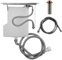 GESSI Goccia Système de récupération eau pour flexible de douchette bain-douche, installation sur plan latéral à la bagnoire. Non compatible avec 01669, 01658, 01663 et 01664. Cuivre PVD